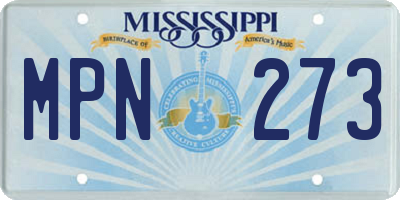 MS license plate MPN273