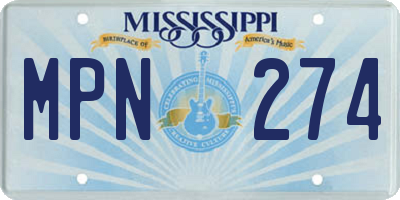 MS license plate MPN274