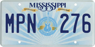 MS license plate MPN276