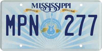 MS license plate MPN277