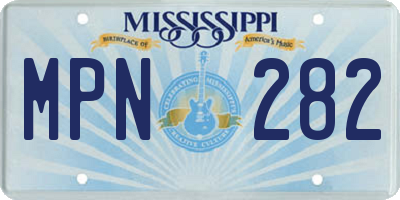 MS license plate MPN282