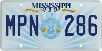MS license plate MPN286