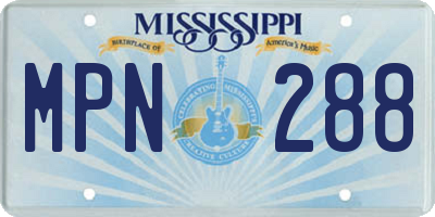 MS license plate MPN288