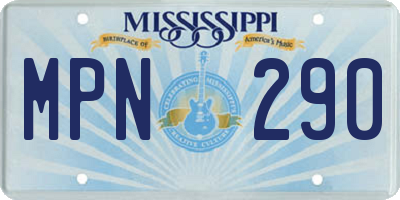 MS license plate MPN290