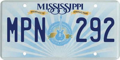 MS license plate MPN292