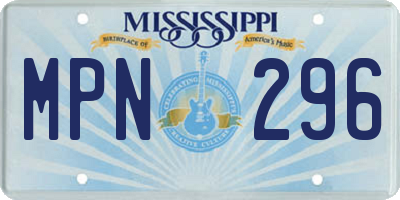 MS license plate MPN296