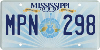 MS license plate MPN298