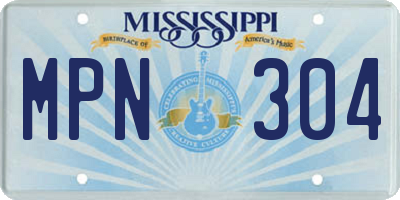 MS license plate MPN304