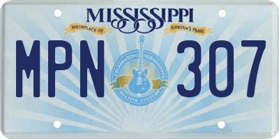 MS license plate MPN307
