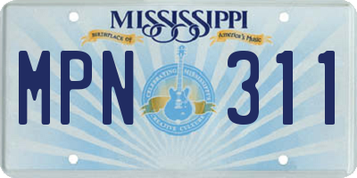 MS license plate MPN311