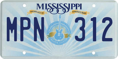MS license plate MPN312
