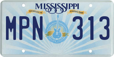MS license plate MPN313