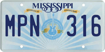 MS license plate MPN316