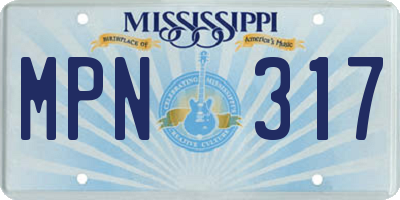 MS license plate MPN317