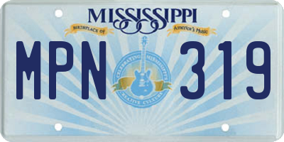 MS license plate MPN319