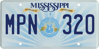 MS license plate MPN320