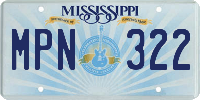 MS license plate MPN322