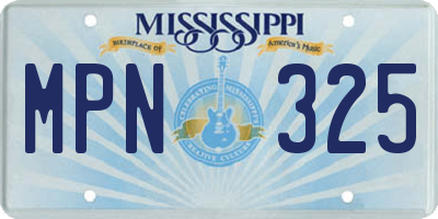 MS license plate MPN325