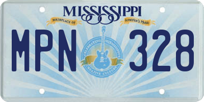 MS license plate MPN328
