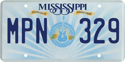 MS license plate MPN329