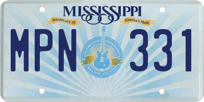 MS license plate MPN331
