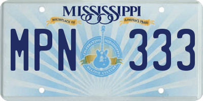 MS license plate MPN333