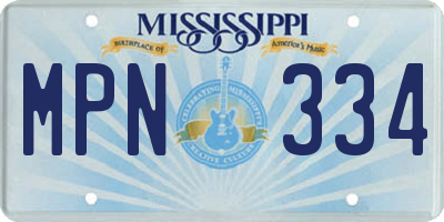 MS license plate MPN334