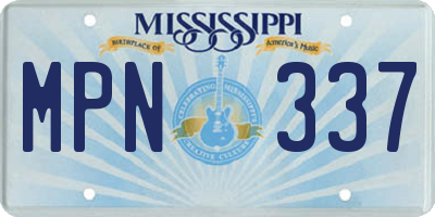 MS license plate MPN337