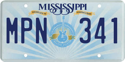 MS license plate MPN341