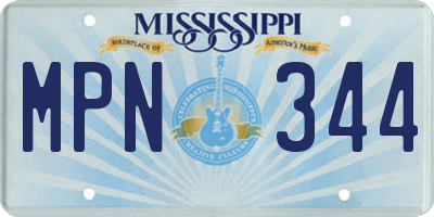MS license plate MPN344