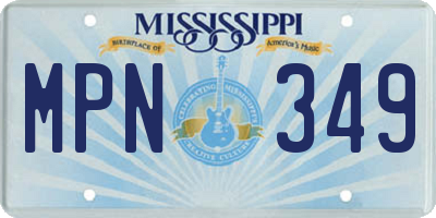 MS license plate MPN349