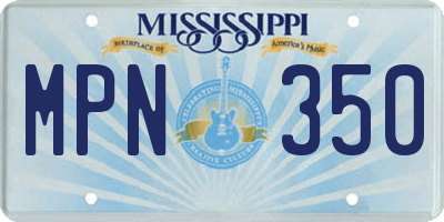 MS license plate MPN350