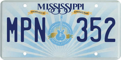 MS license plate MPN352
