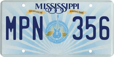 MS license plate MPN356