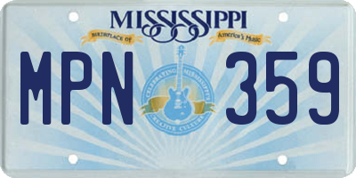 MS license plate MPN359