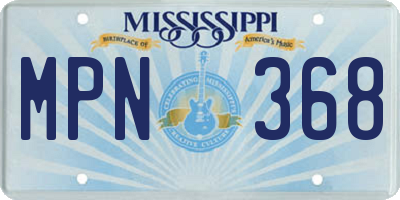 MS license plate MPN368