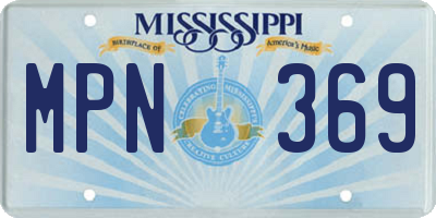 MS license plate MPN369