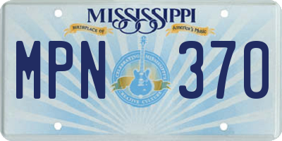 MS license plate MPN370