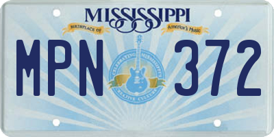 MS license plate MPN372