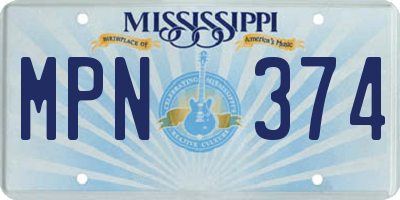 MS license plate MPN374