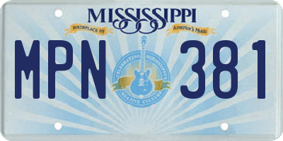 MS license plate MPN381