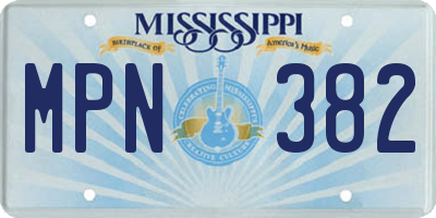 MS license plate MPN382
