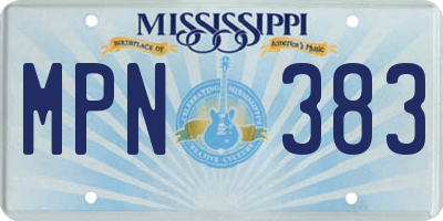 MS license plate MPN383