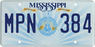 MS license plate MPN384