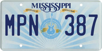 MS license plate MPN387
