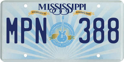 MS license plate MPN388