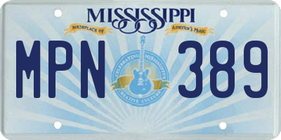 MS license plate MPN389