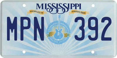 MS license plate MPN392
