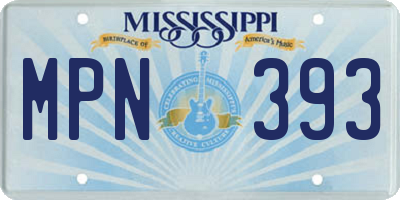 MS license plate MPN393