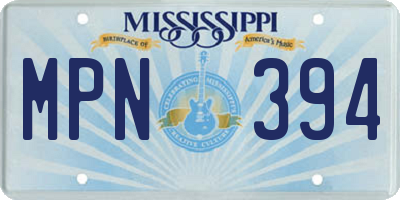 MS license plate MPN394